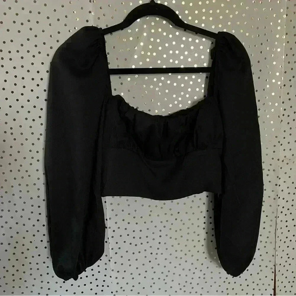 Princess Polly Black Crop long Sleeve - Picture 1 of 6